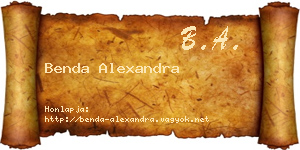 Benda Alexandra névjegykártya