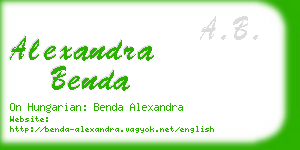 alexandra benda business card